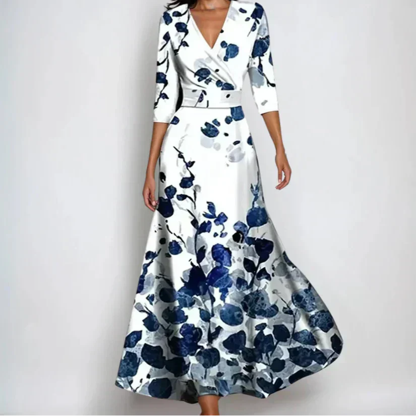 Emily | V-Neck Floral Tie-Waist Dress