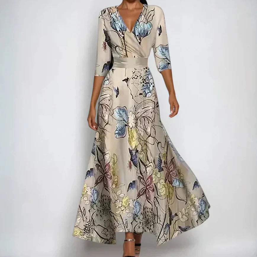 Emily | V-Neck Floral Tie-Waist Dress