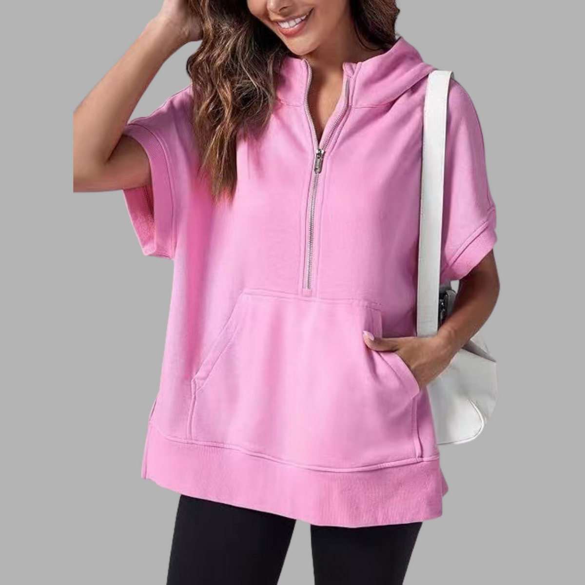 EMERLINDA™ | Relaxed Oversized Half-Zip Summer Hoodie