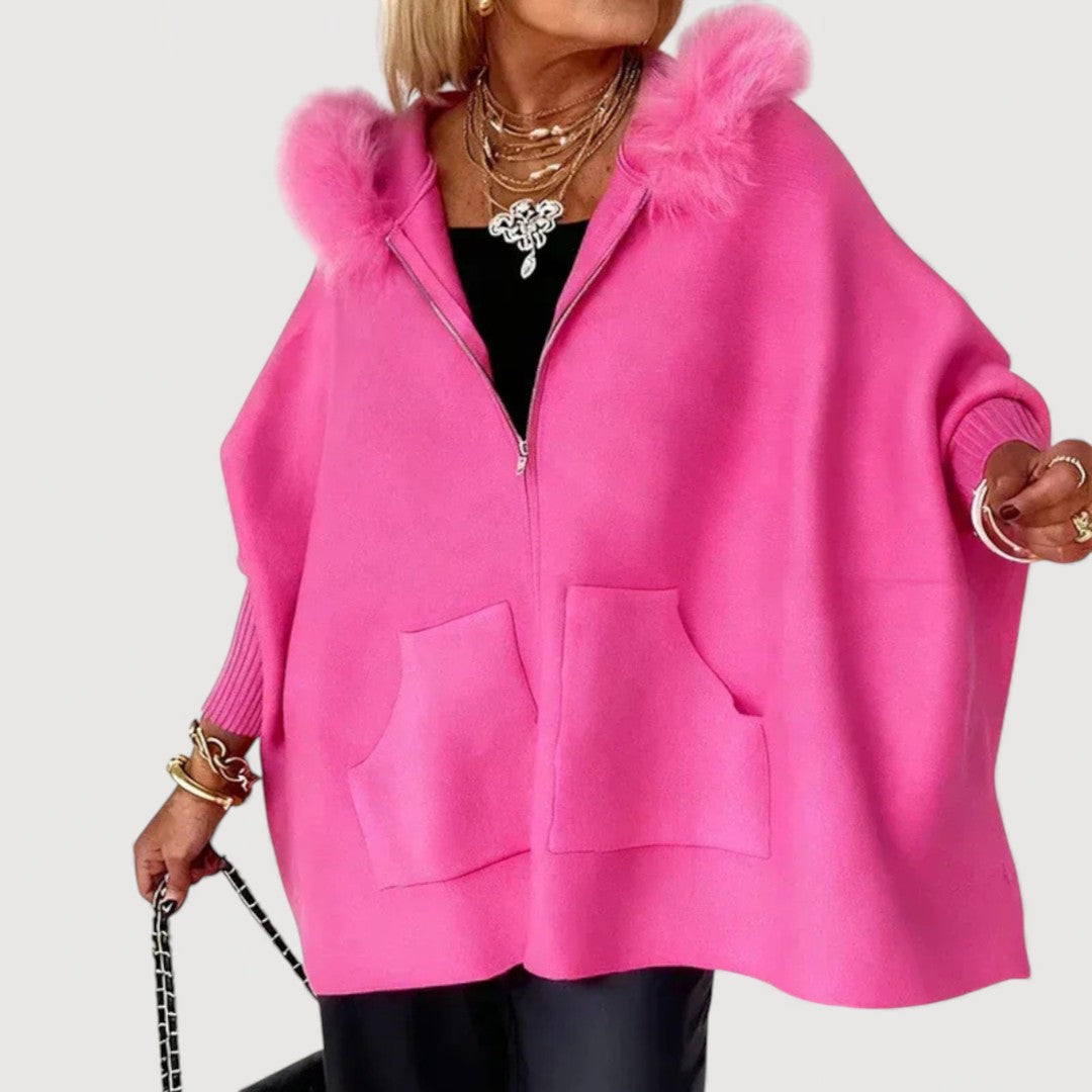 JENNA – HOODED CAPE COAT