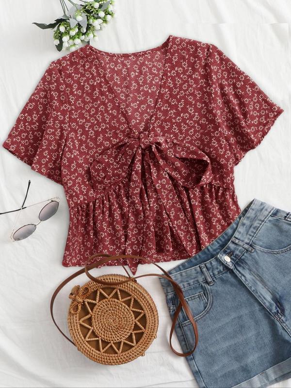 Althea Casual Summer V-Neck Flowy Top | Breezy Elegant Summer Top