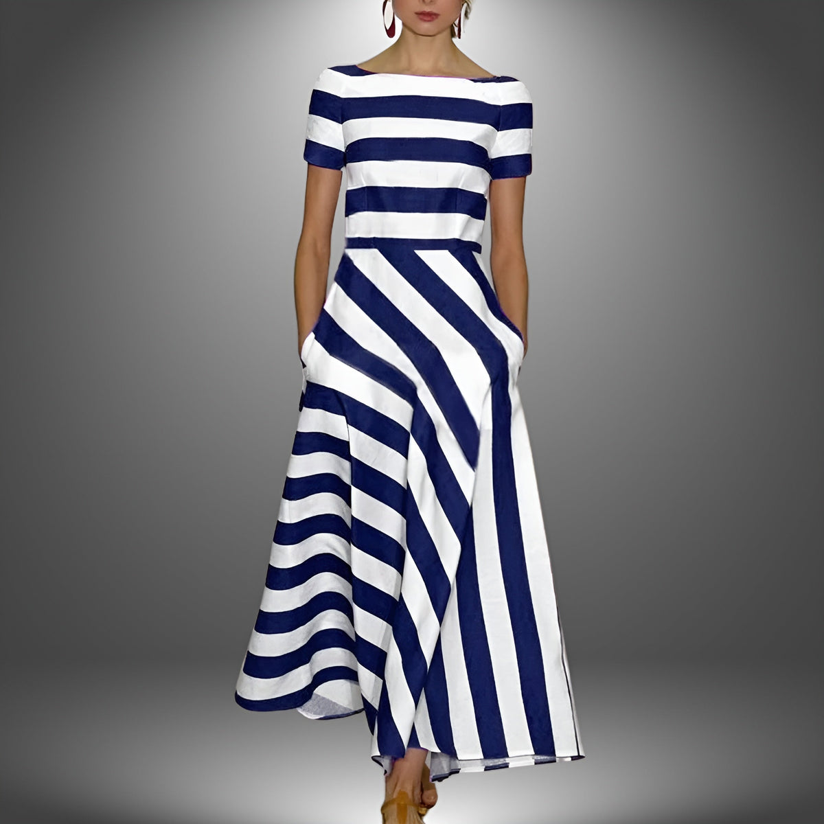 Diane™ | Effortless Modern Women Stripe Dress