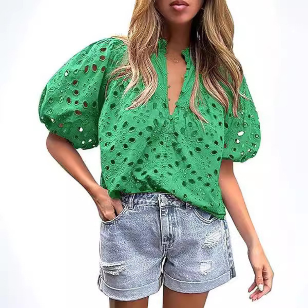 Mayumi Elegant Chic Puff Sleeve Long Sleeve Top | Sophisticated Everyday Top