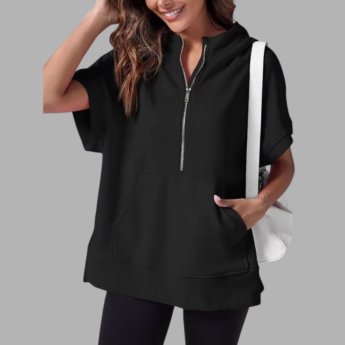 EMERLINDA™ | Relaxed Oversized Half-Zip Summer Hoodie