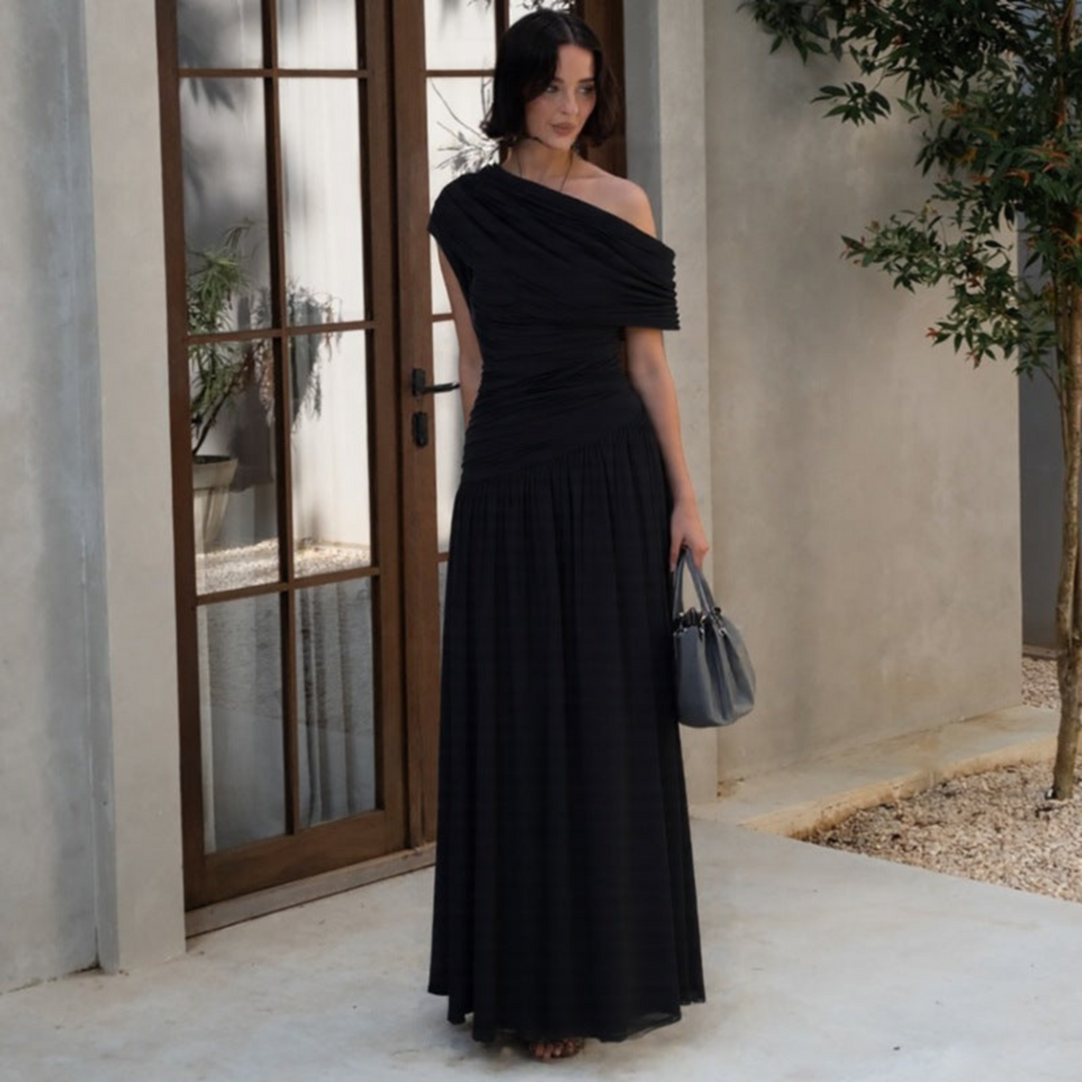 Talia™ | Elegant One Shoulder Evening Maxi Dress