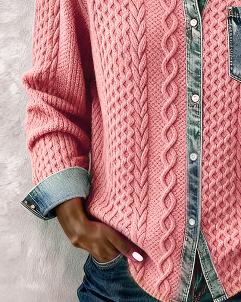 Jane | Soft Denim Patchwork Shirt