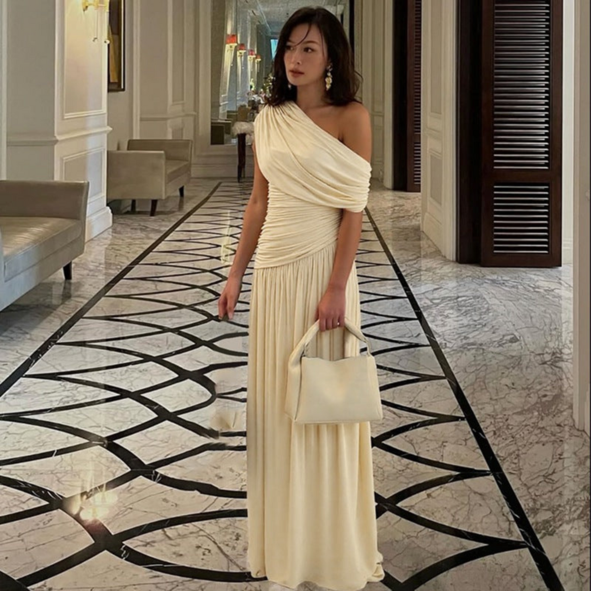 Talia™ | Elegant One Shoulder Evening Maxi Dress