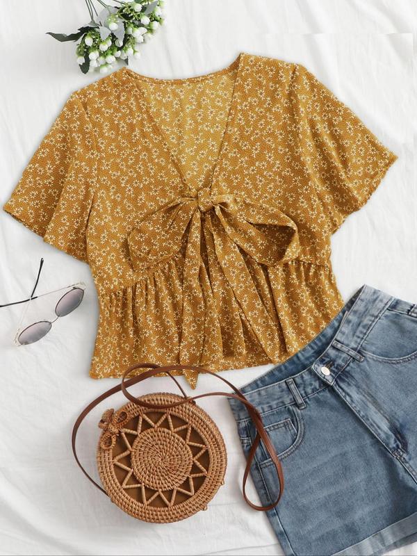 Althea Casual Summer V-Neck Flowy Top | Breezy Elegant Summer Top