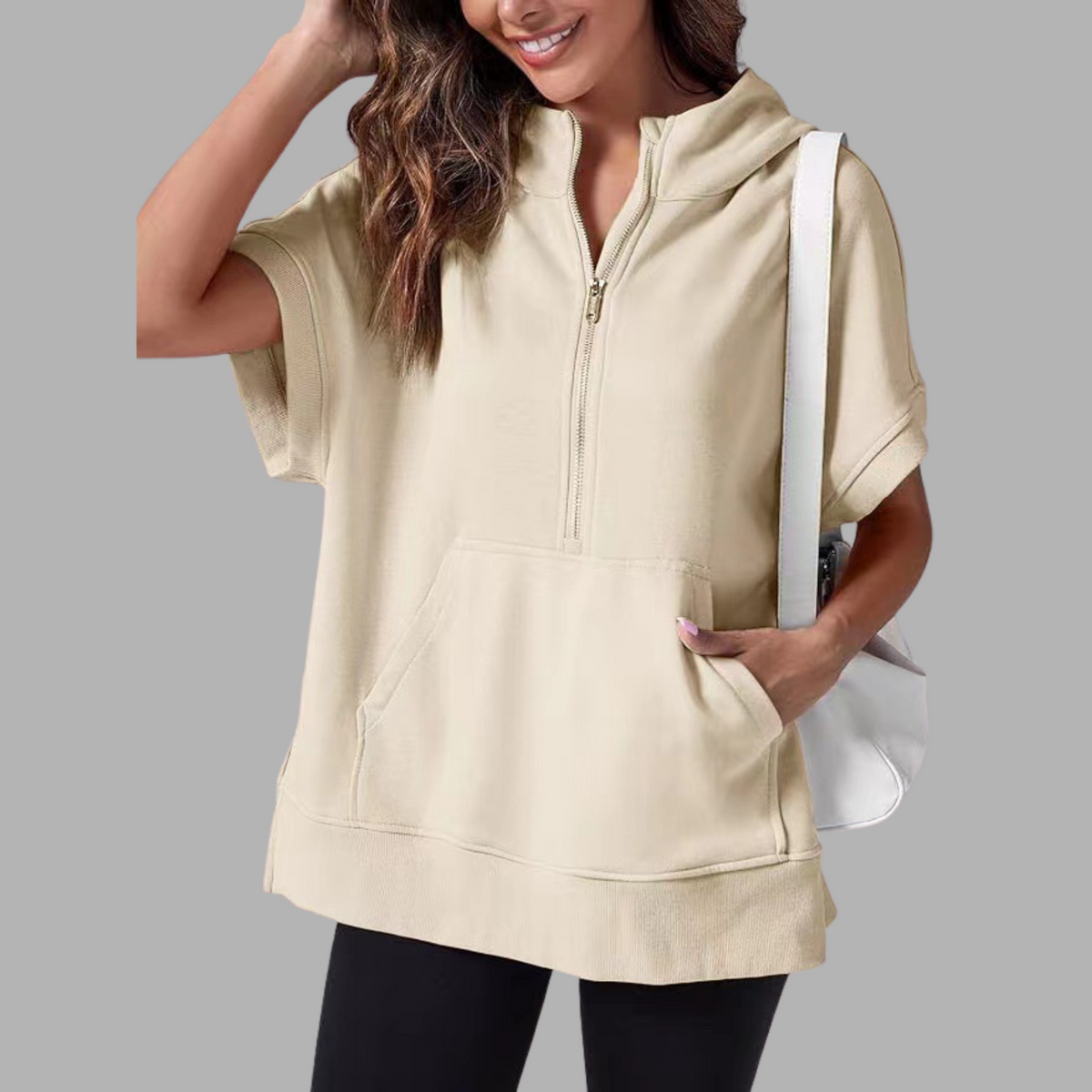 EMERLINDA™ | Relaxed Oversized Half-Zip Summer Hoodie