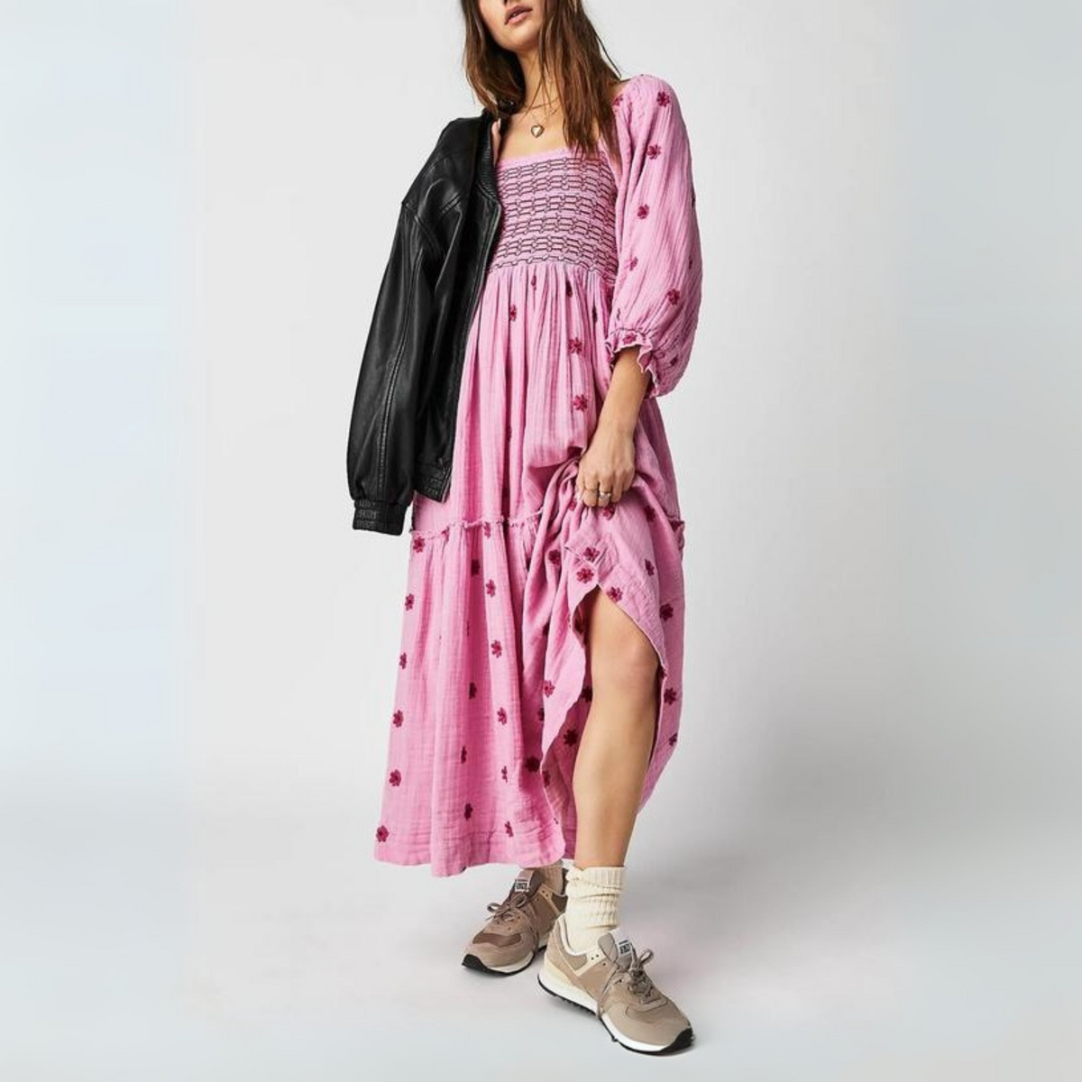 Moira™| Comfy Floral Lantern Sleeve Square Neck Maxi Dress