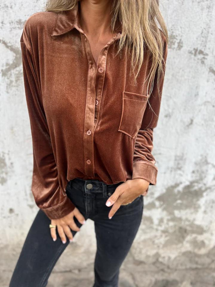 DAHLIA™ | Women Soft Velvet Shirt