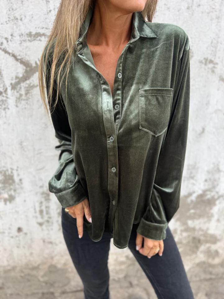 DAHLIA™ | Women Soft Velvet Shirt
