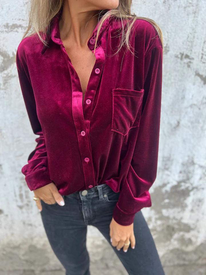 DAHLIA™ | Women Soft Velvet Shirt