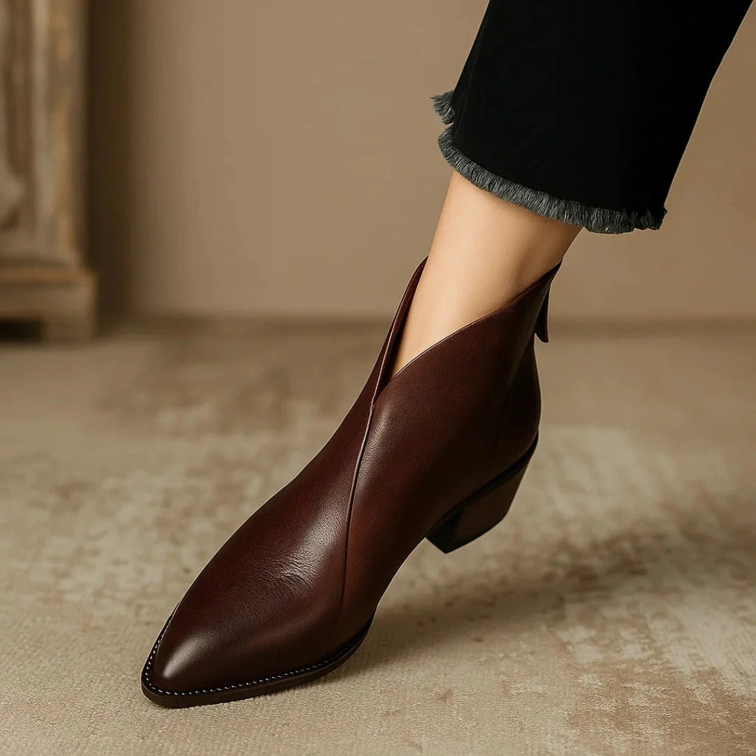 Viela | Orthopedic Leather Ankle Boots | Premium Edition