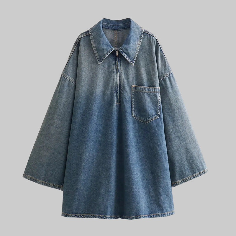 Twalya Vintage Half Zip Collared Long Sleeve Top | Classic Everyday Top