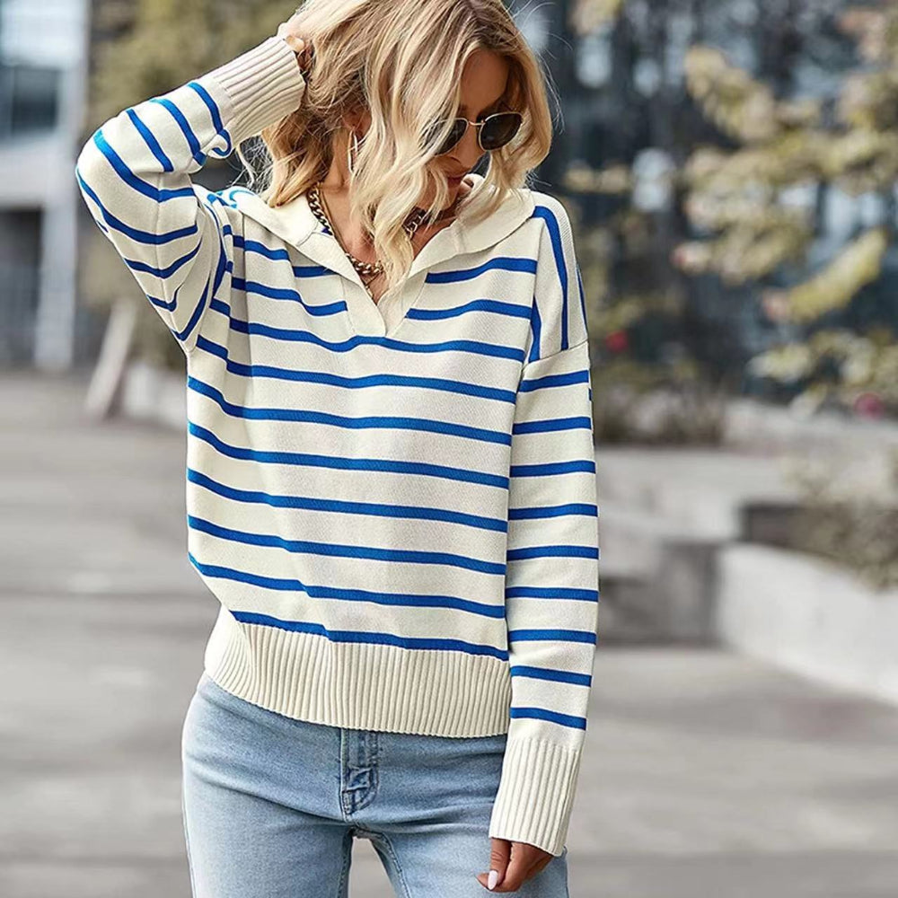 Shiprah Casual Basic Long Sleeve V-Neck Top | Classic Everyday Top