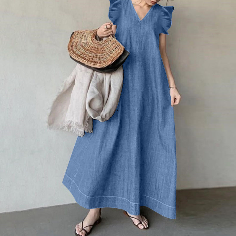 Alma™| Loose Fit Summer Sleeveless Ruffled Maxi Dress