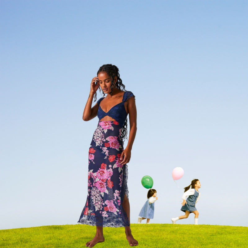 Jaemily™| Cozy Ditsy Floral Sleeveless Maxi Sundress