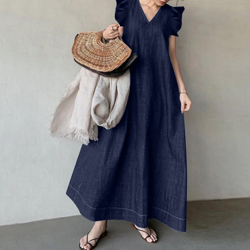 Alma™| Loose Fit Summer Sleeveless Ruffled Maxi Dress