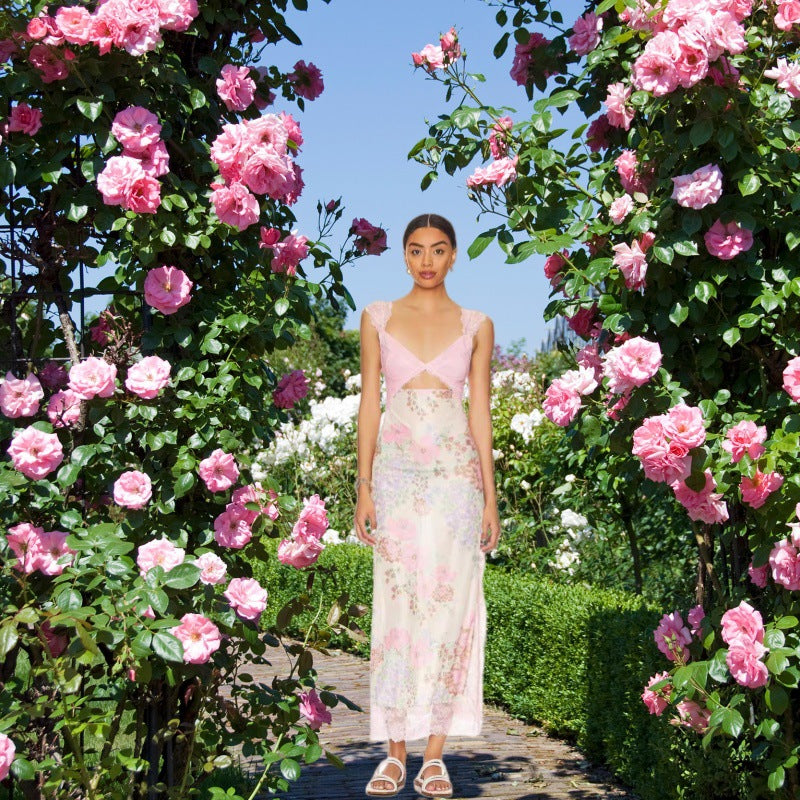 Jaemily™| Cozy Ditsy Floral Sleeveless Maxi Sundress