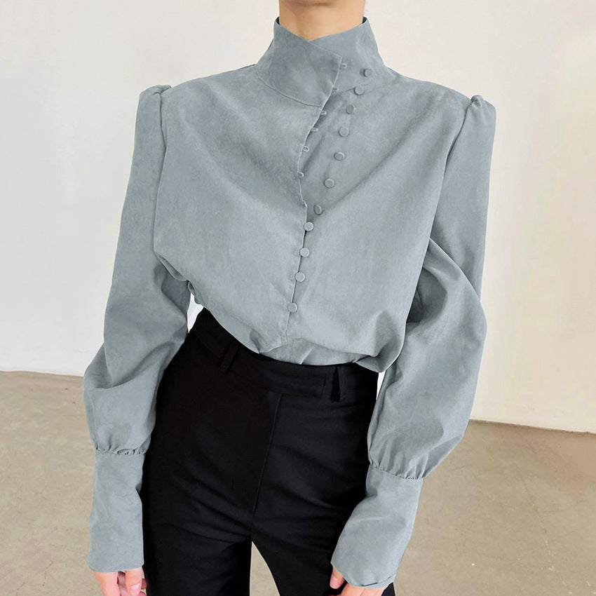 Fadi™| Women Classy Button Front Long Sleeve Blouse
