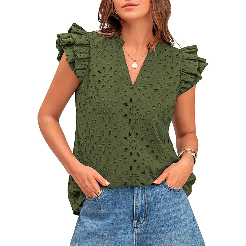 Avessa Comfy Daily Cap Sleeve Summer Boho Top | Lightweight Boho Summer Top