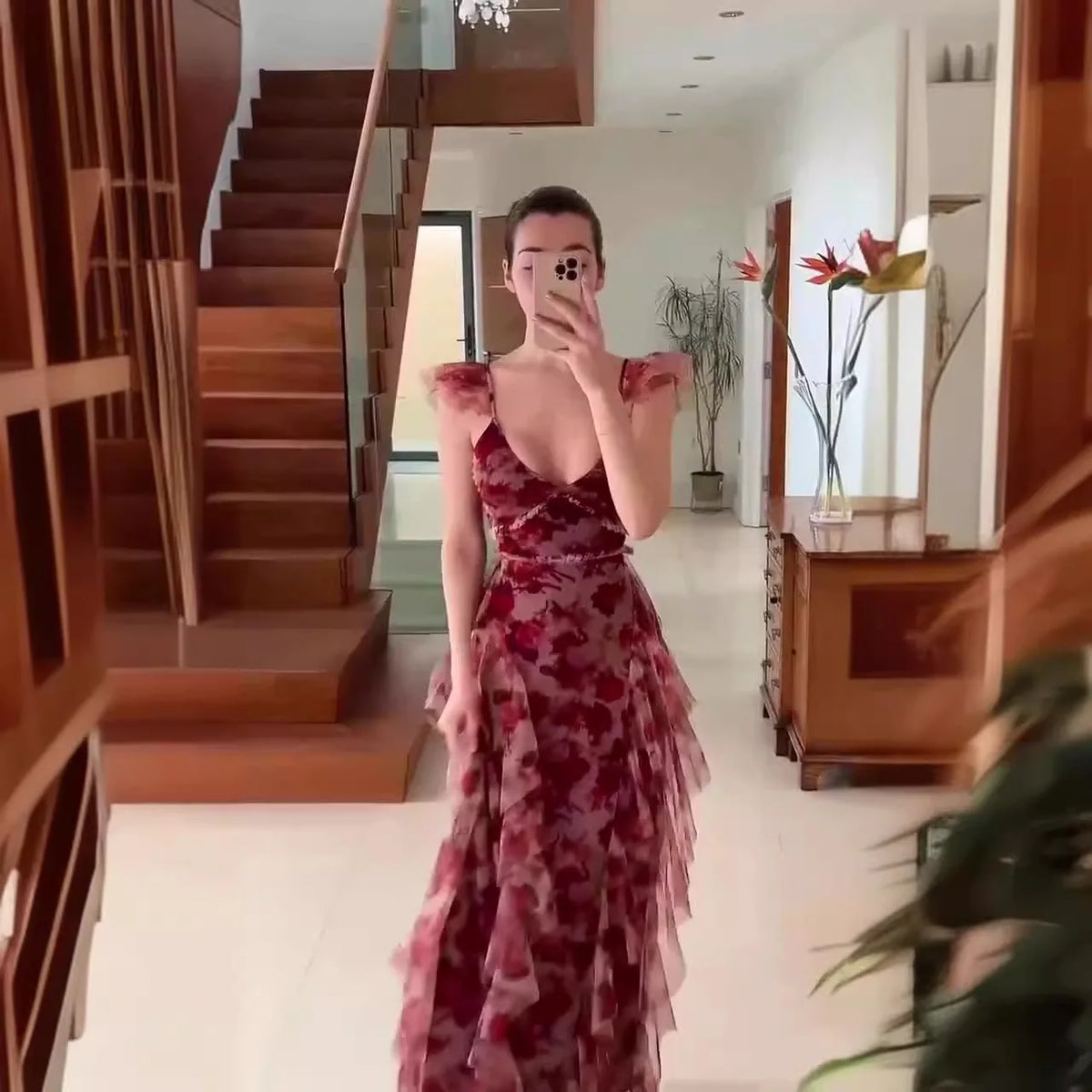 Mariela™| Romantic Floral Ruffle Maxi Dress