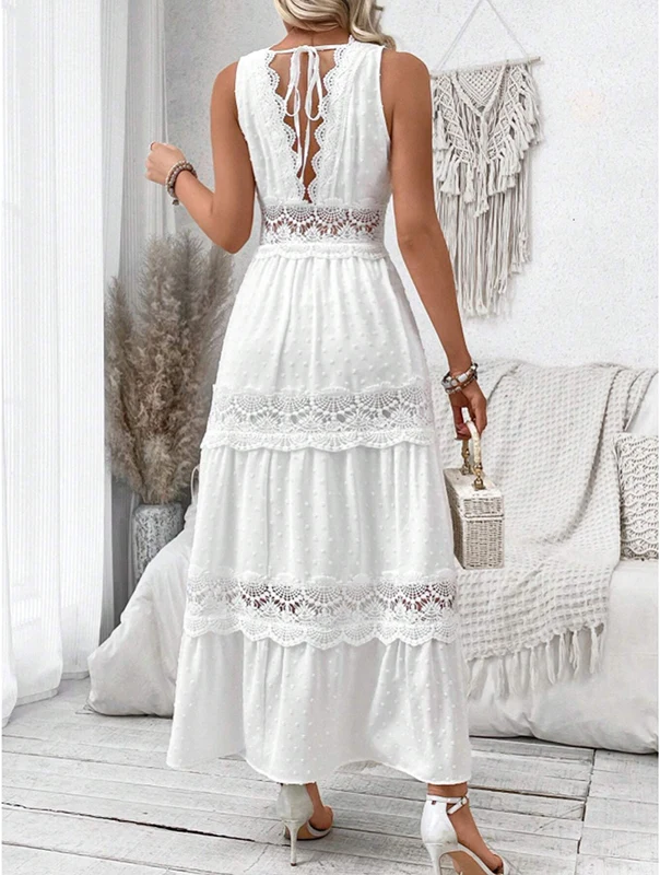 Maika™ | Lace V-Neck Women Maxi Dress