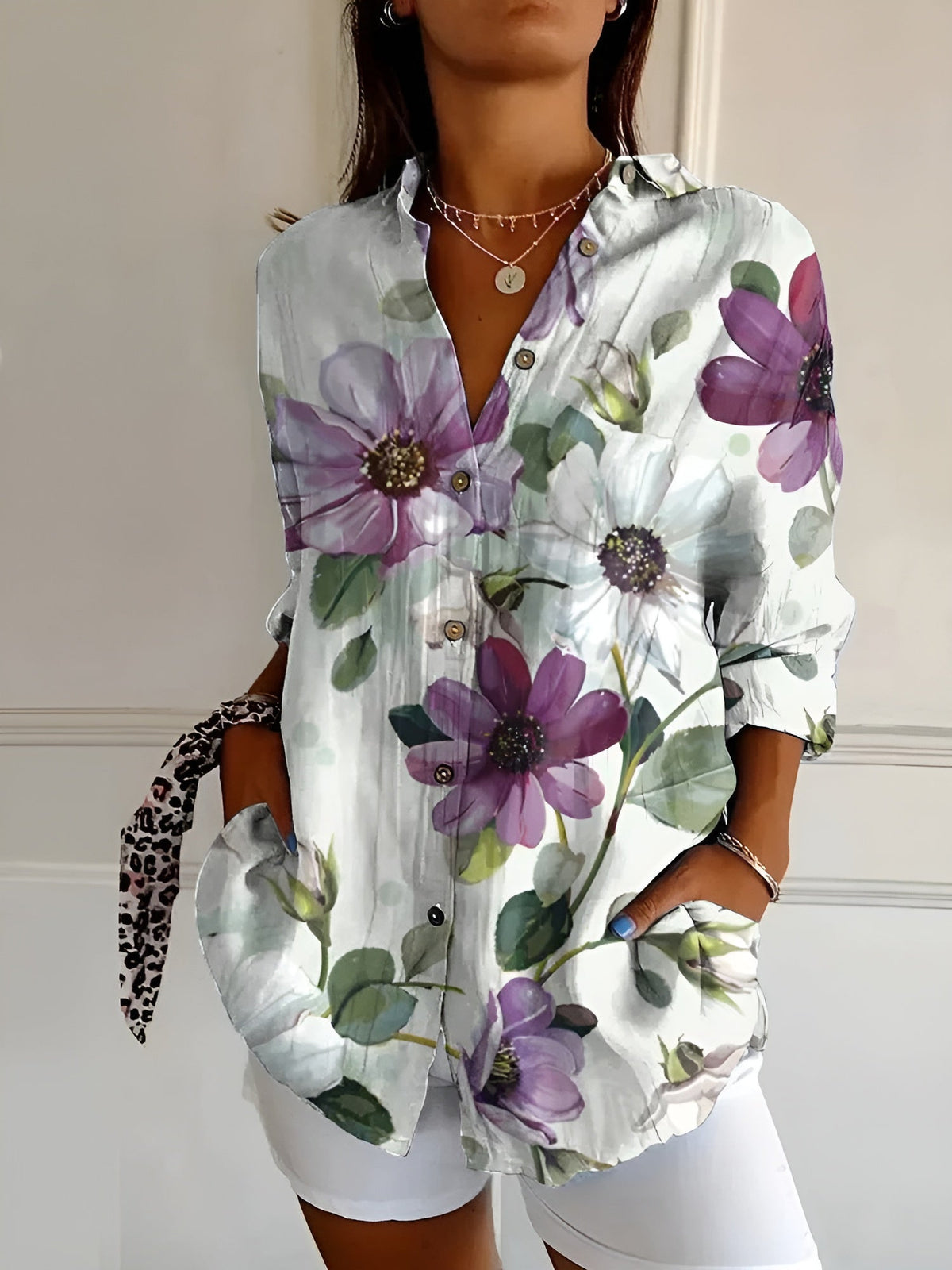 Melodie™ | Women Elegant Floral Button Shirt