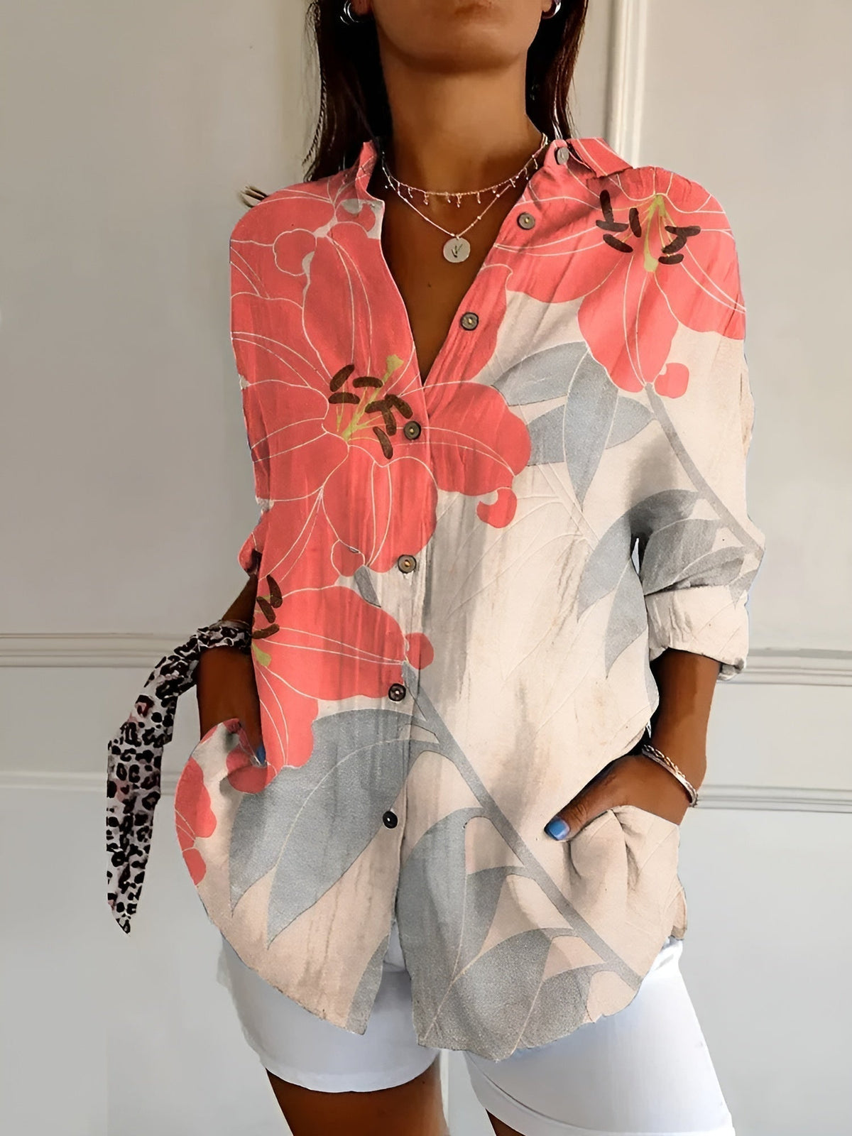 Melodie™ | Women Elegant Floral Button Shirt