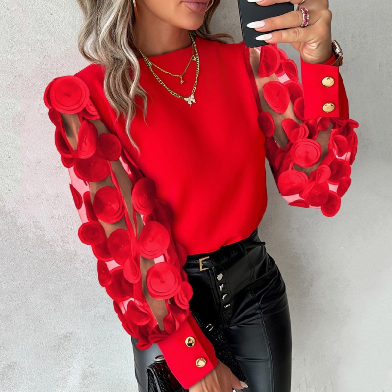Elise™ | Women Glamorous Mesh Sleeve Top