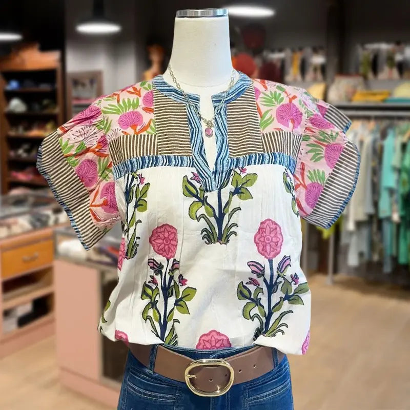 Elouisa™ | Women Soft Vintage Mixed Floral Top