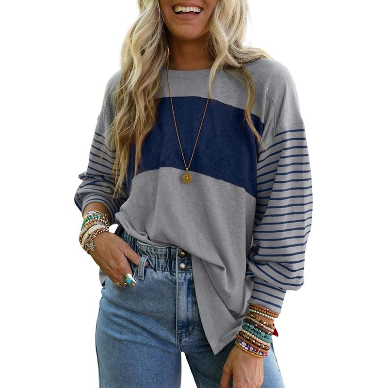 PERPETUA™ | Casual Long-Sleeve Oversized Crew Neck Top