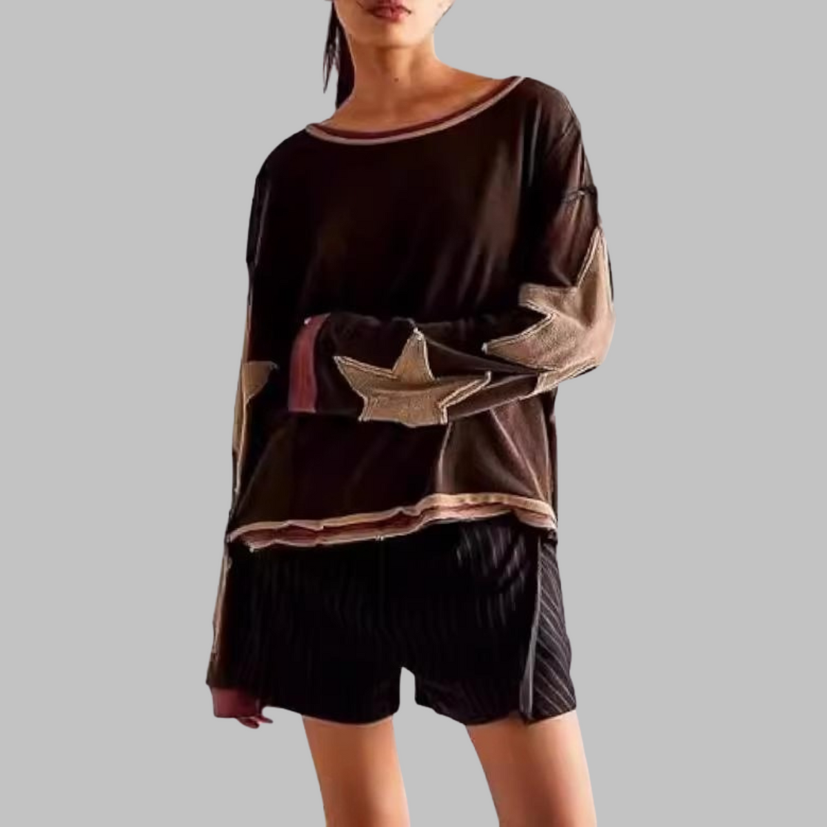 Petit Casual Summer Loose Long-Sleeve Streetwear Top | Lightweight Summer Top