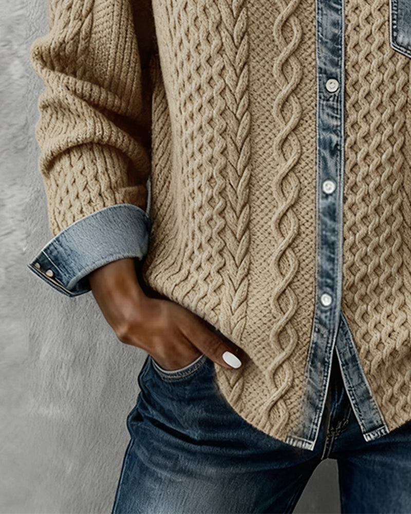 Jane | Soft Denim Patchwork Shirt