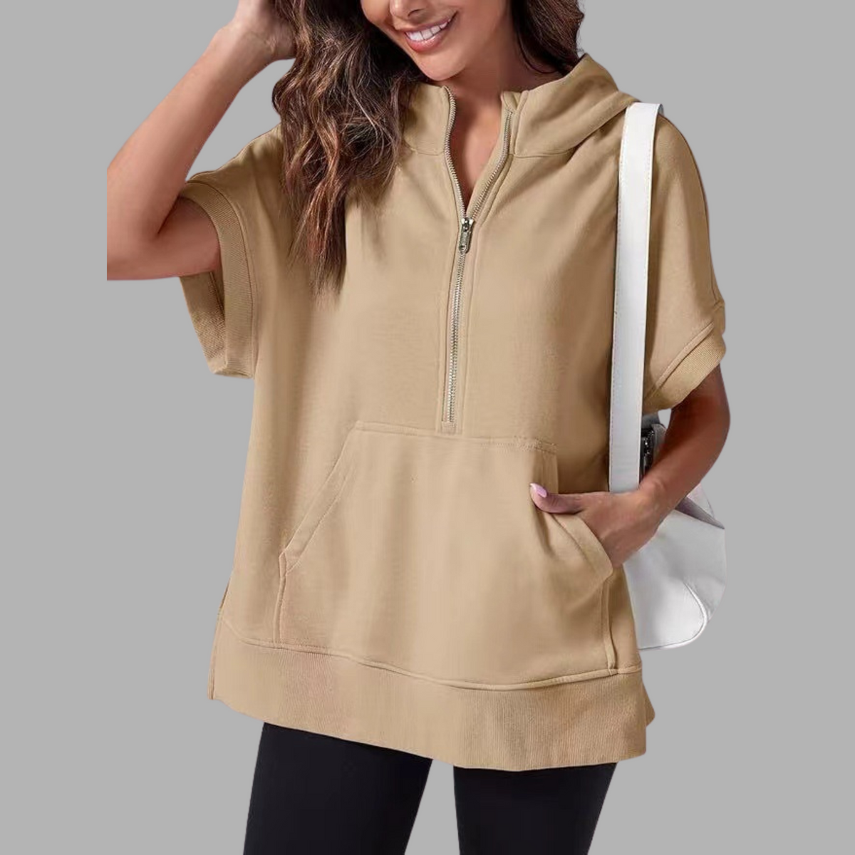 EMERLINDA™ | Relaxed Oversized Half-Zip Summer Hoodie