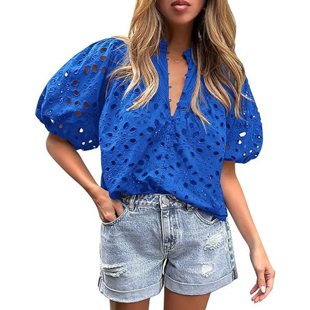 Mayumi Elegant Chic Puff Sleeve Long Sleeve Top | Sophisticated Everyday Top