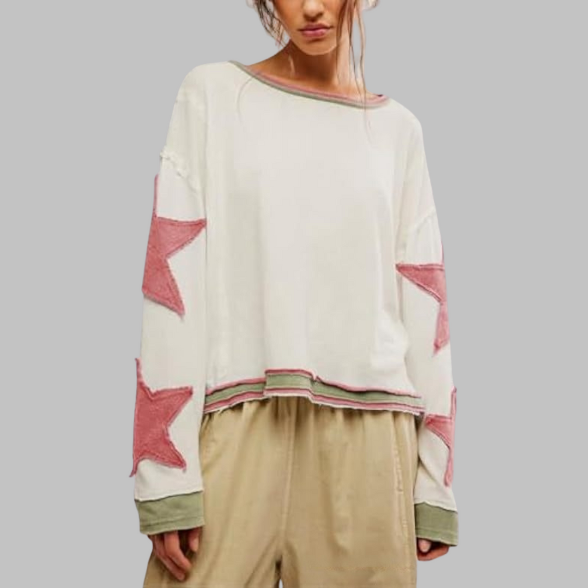 Petit Casual Summer Loose Long-Sleeve Streetwear Top | Lightweight Summer Top