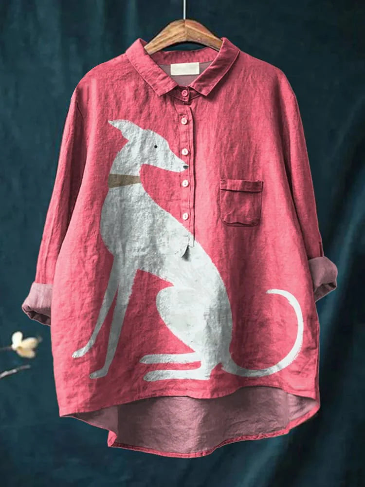Everly Dog Art Shirt | Artistic Long Sleeve Shirt