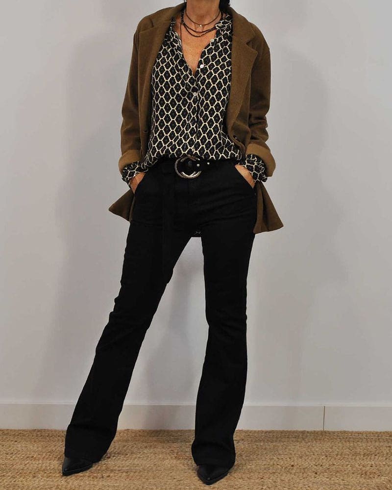 Elvira™ | Geometric Women V-Neck Blouse