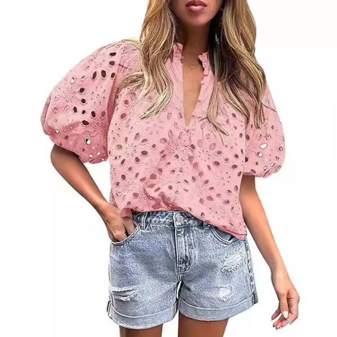 Mayumi Elegant Chic Puff Sleeve Long Sleeve Top | Sophisticated Everyday Top