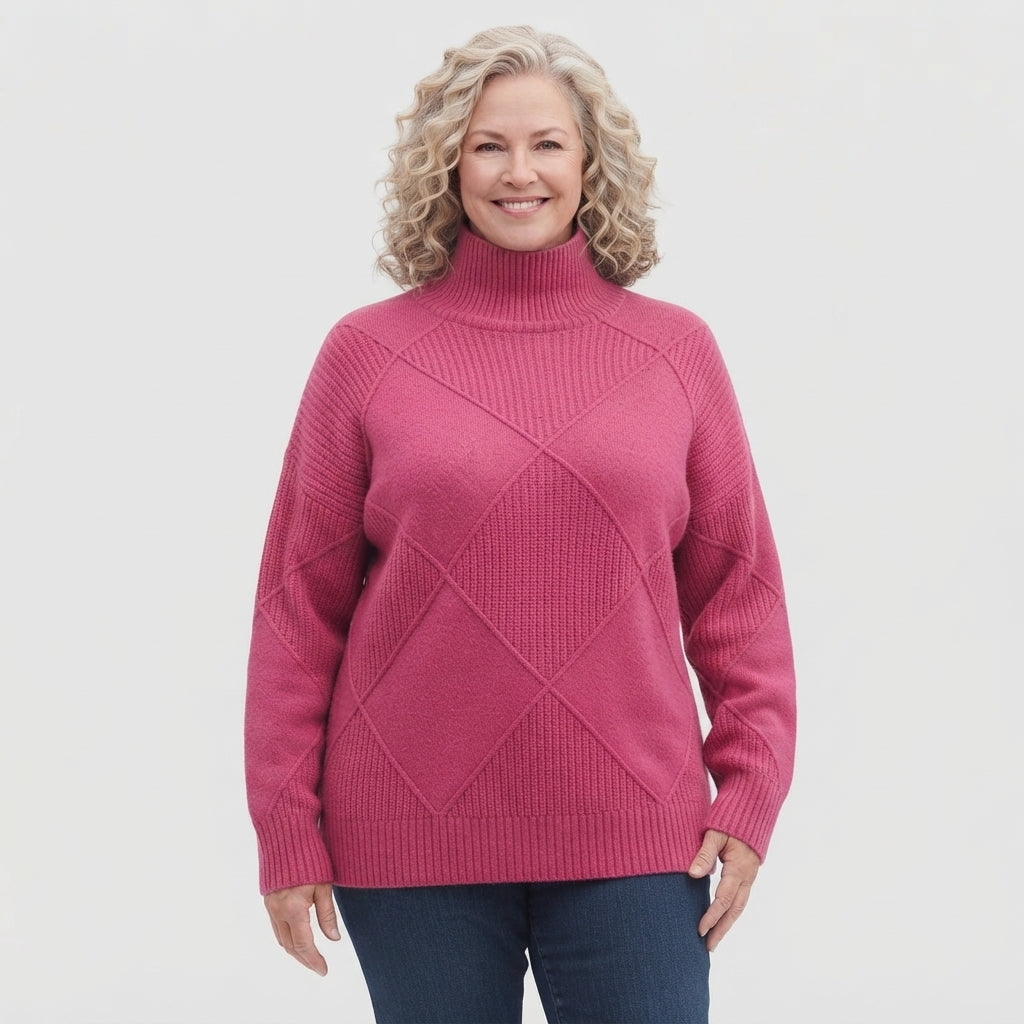 Annelise | Diamond-Knit Turtleneck