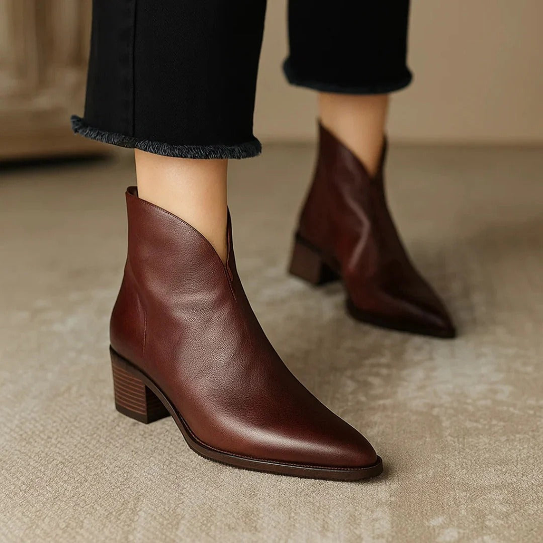 Viela | Orthopedic Leather Ankle Boots | Premium Edition