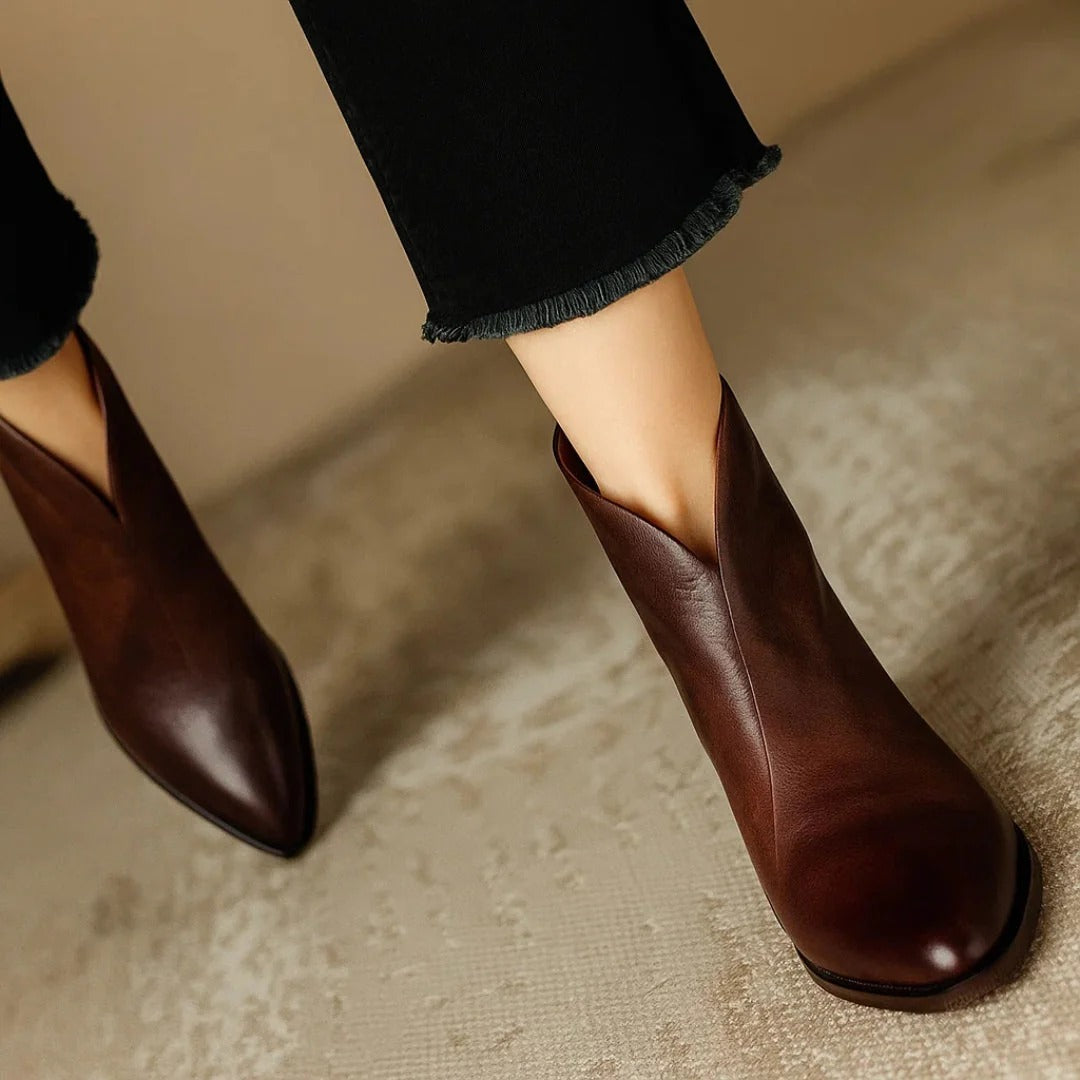 Viela | Orthopedic Leather Ankle Boots | Premium Edition