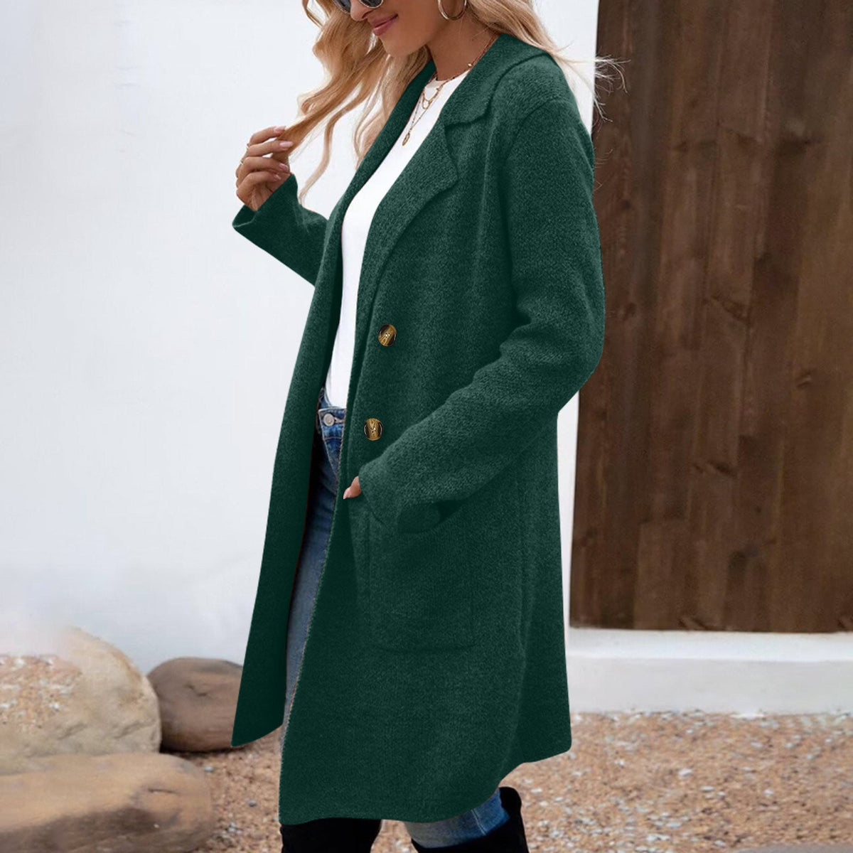 Zaheka | Casual Long Sleeve Mid Length Coat