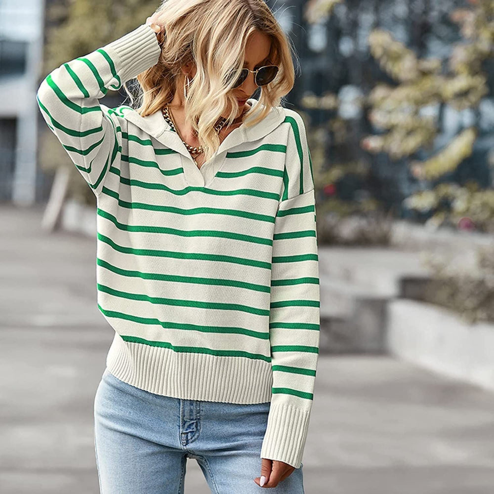 Shiprah Casual Basic Long Sleeve V-Neck Top | Classic Everyday Top