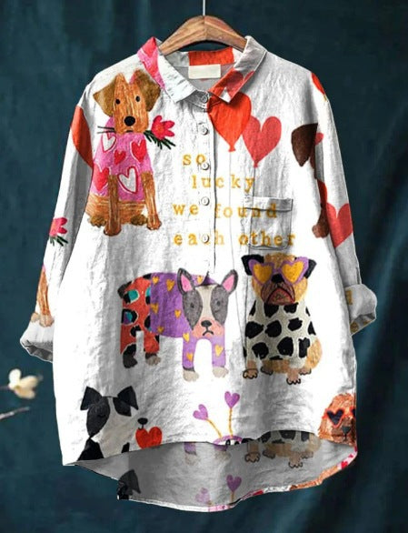Lala Dog Art Shirt | Artistic Long Sleeve Shirt