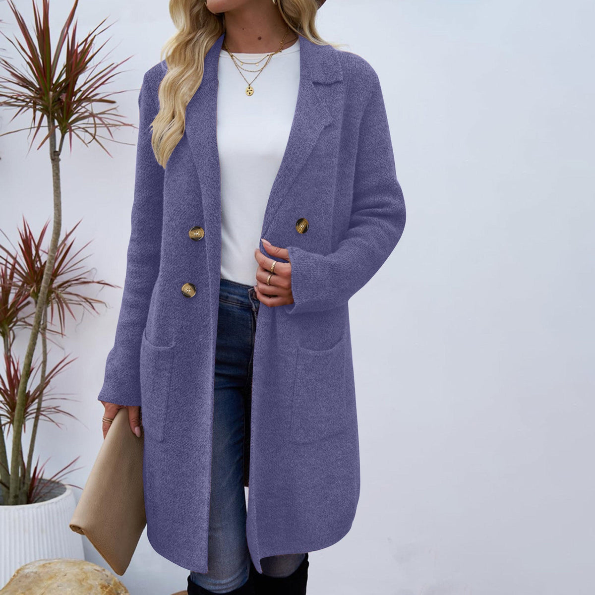 Zaheka | Casual Long Sleeve Mid Length Coat