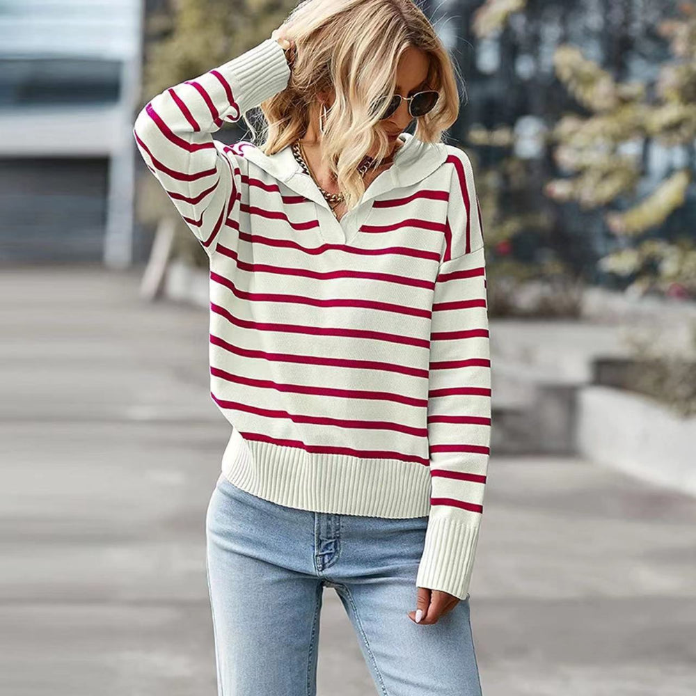 Shiprah Casual Basic Long Sleeve V-Neck Top | Classic Everyday Top