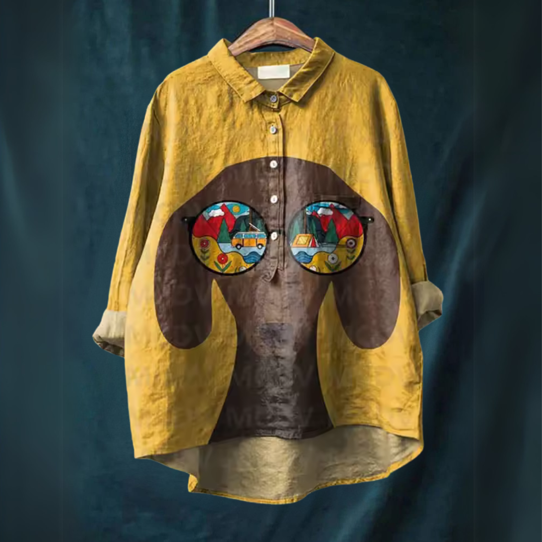 Ronna Dog Art Shirt | Artistic Relaxed Fit Shirt